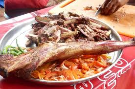 Roasted meat while on a holiday safari in Kenya