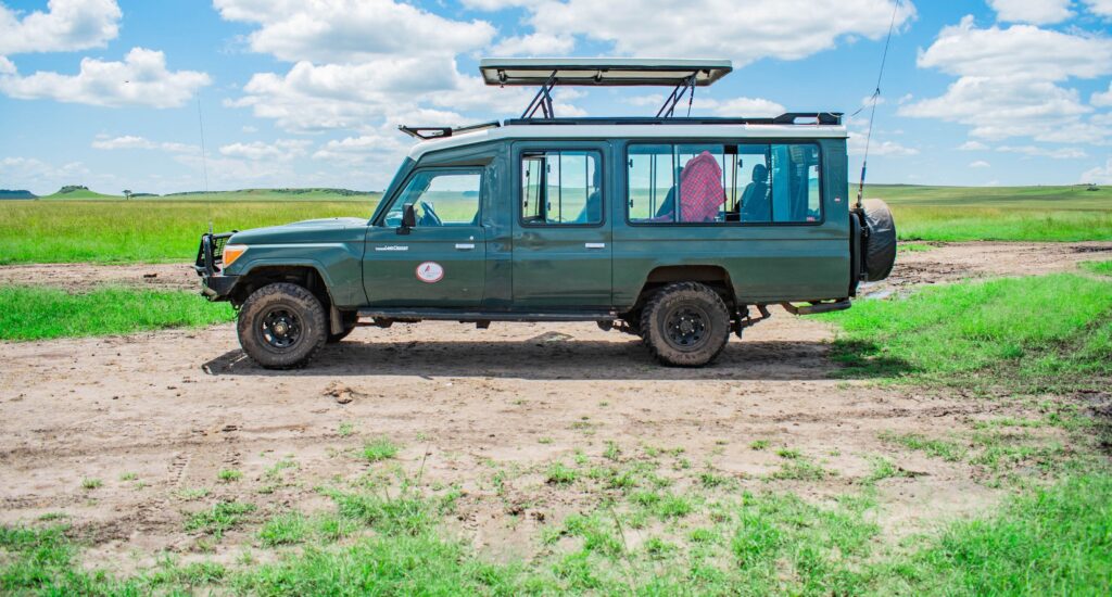Safari vehicle in Kenya with African Sermon Safaris during a wildlife tour