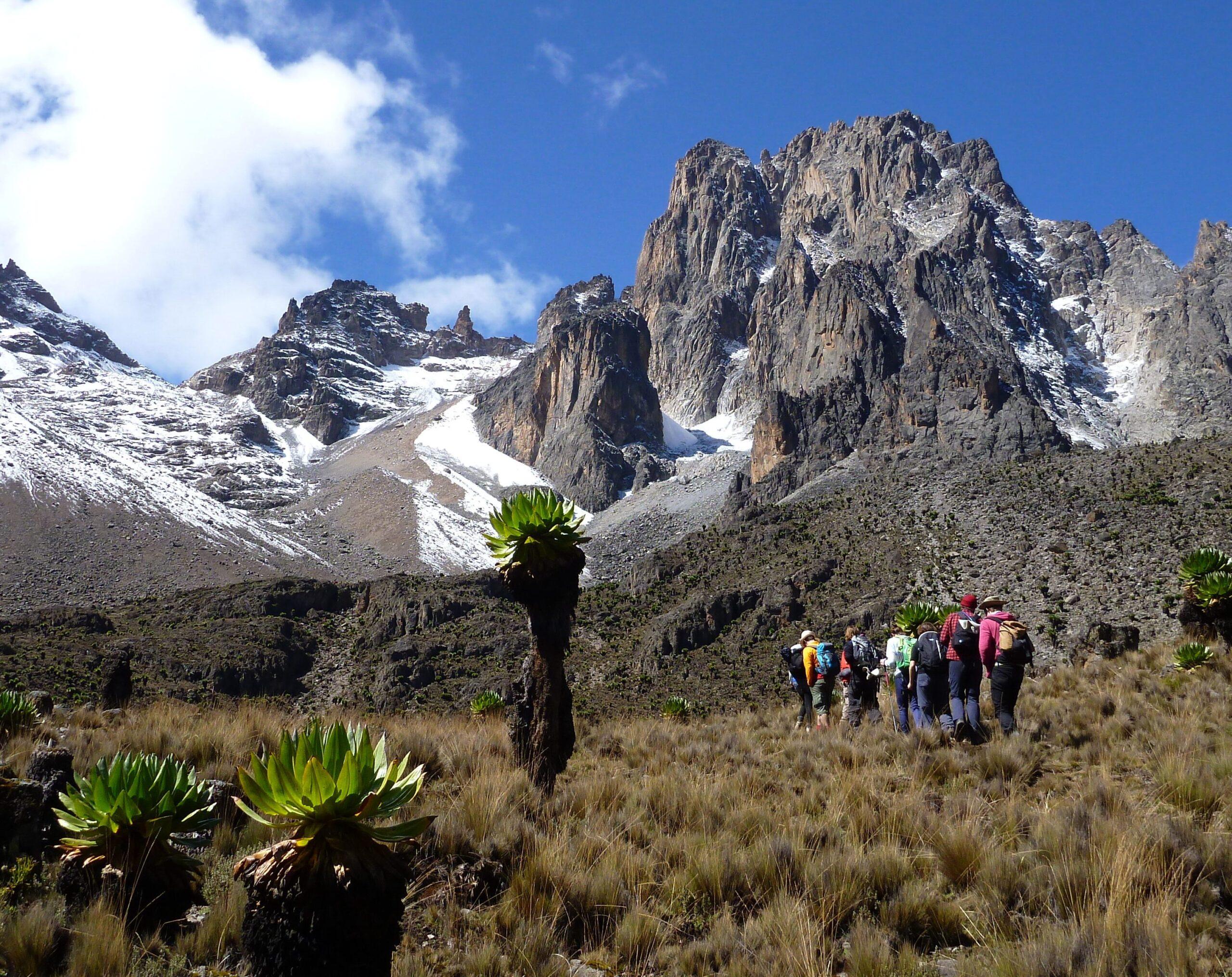 Hiker and trekkers of the ultimate guide to climbing Mount Kenya